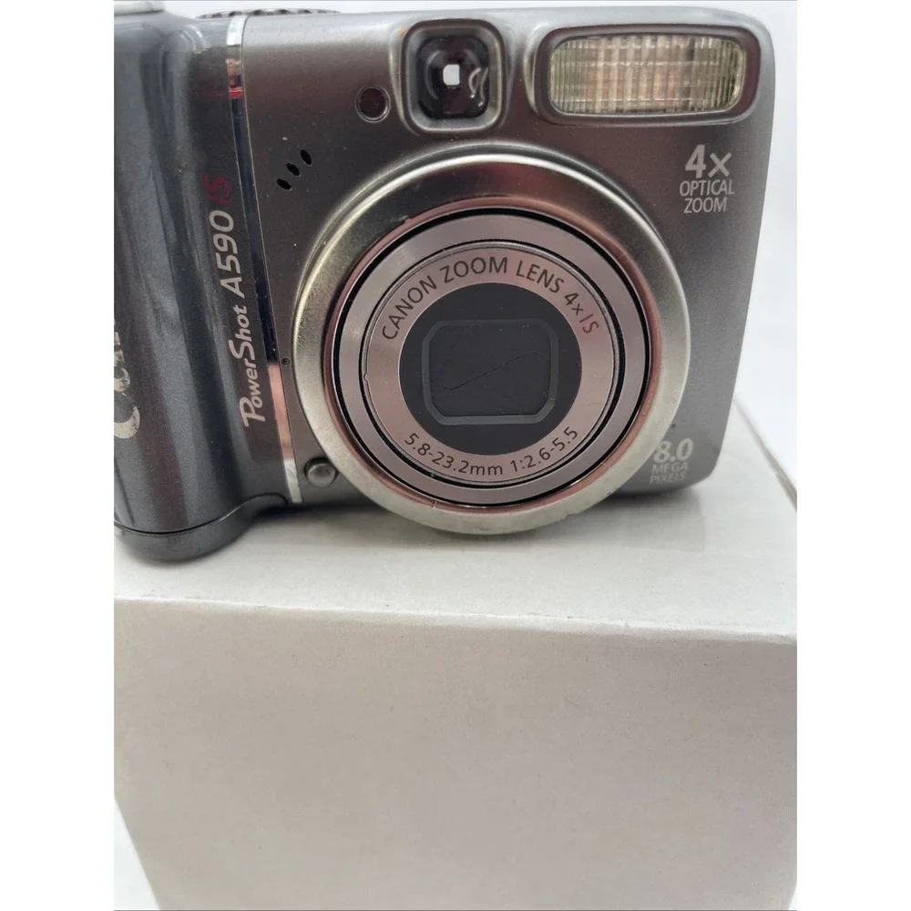 Canon PowerShot A590 IS Image Stabilizer 8MP Digital Camera 4x Zoom TESTED WORKS
